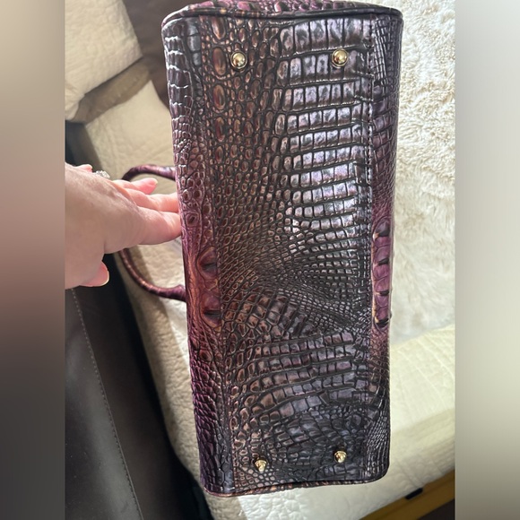 Brahmin Shimmering Purple Crocodile Satchel - Picture 4 of 11